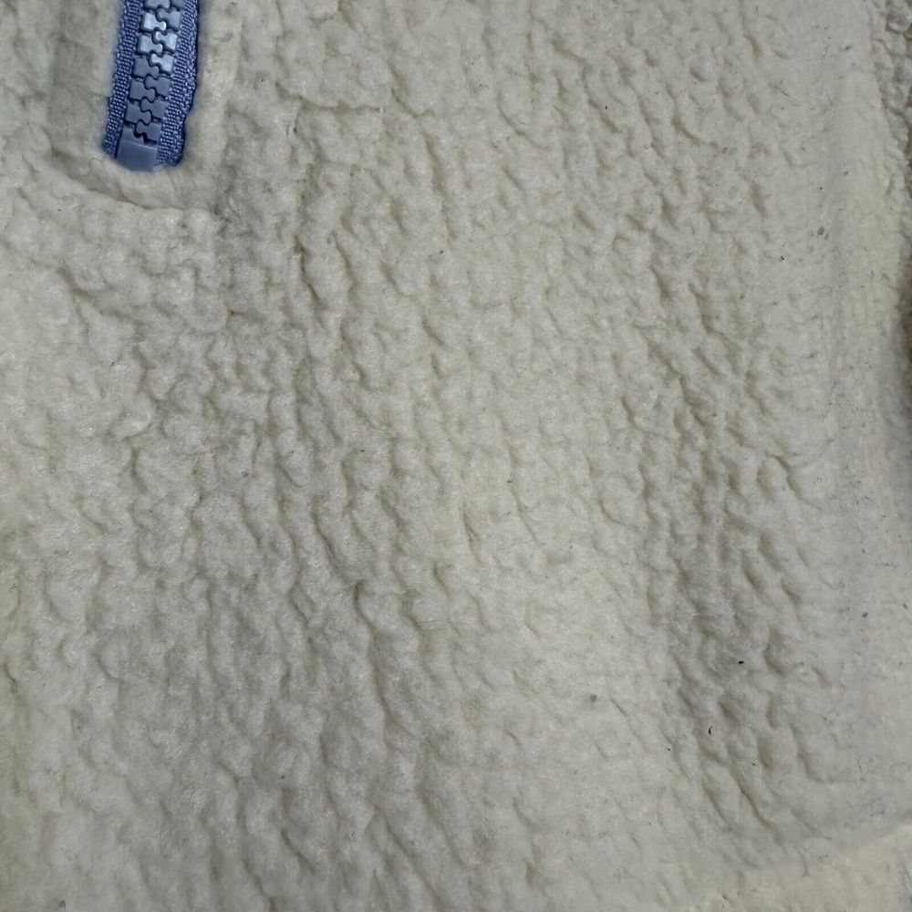J.CREW Sherpa Vintage Fleece Jacket Women's M Medium Off White 1/4 Zip Pullover - Picture 5 of 8
